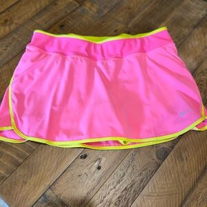 Nike Pink and Yellow Athletic Skirt